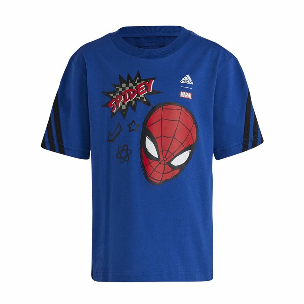 T-Shirt met Korte Mouwen voor kinderen Adidas Spider-Man Blauw
